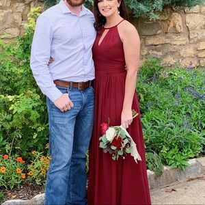 Maroon/Claret Bridesmaid Dress